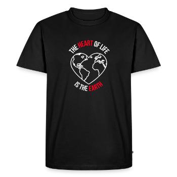 Le cœur de la vie est la terre (blanc) - T-shirt Premium bio Homme - noir - Devant - Nico (187cm)
