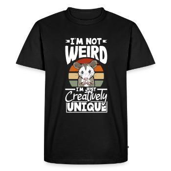 I'm not weird, I'm just creatively unique - Men's Premium Organic T-Shirt - black - Front - Nico (187cm)