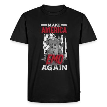 Emoticon Make America Emo Again Emocore Esthétique - T-shirt Premium bio Homme - noir - Devant - Nico (187cm)