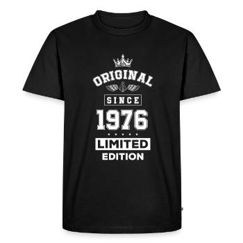 1976 Anniversaire en édition limitée - T-shirt Premium bio Homme - noir - Devant - Nico (187cm)