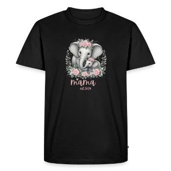 Mama 2024 Célébration de la couronne florale d’éléphant - T-shirt Premium bio Homme - noir - Devant - Nico (187cm)