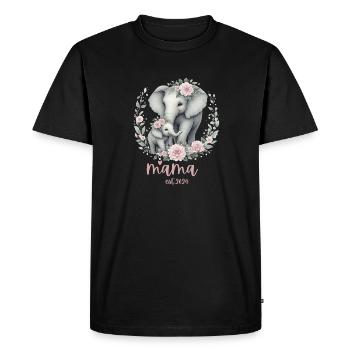 Mama 2024 Célébration de la couronne florale d’éléphant - T-shirt Premium bio Homme - noir - Devant - Nico (187cm)