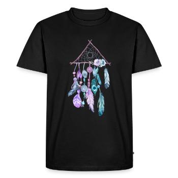 attrapeur de rêve - T-shirt Premium bio Homme - noir - Devant - Nico (187cm)