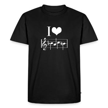 J'adore Bach (Bach en notes) - T-shirt Premium bio Homme - noir - Devant - Nico (187cm)