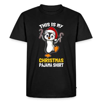 C’est ma chemise de pyjama de Noël Mignon Pingouin - T-shirt Premium bio Homme - noir - Devant - Nico (187cm)