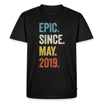 4ème anniversaire 4 ans épique depuis mai 2019 - T-shirt Premium bio Homme - noir - Devant - Nico (187cm)