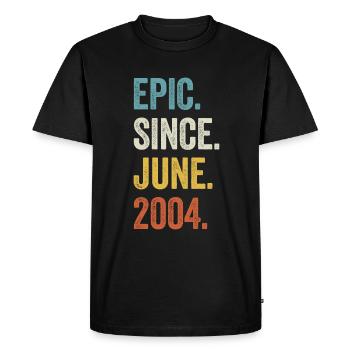 19 Years Old Epic Since June 2004 19th Birthday - Men's Premium Organic T-Shirt - black - Front - Nico (187cm)