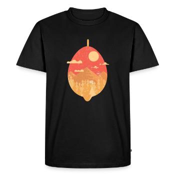 Vintage Tropical Fruit - Lemon - Men's Premium Organic T-Shirt - black - Front - Nico (187cm)