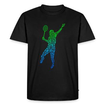 Joueurs de badminton Badminton Enfants - T-shirt Premium bio Homme - noir - Devant - Nico (187cm)