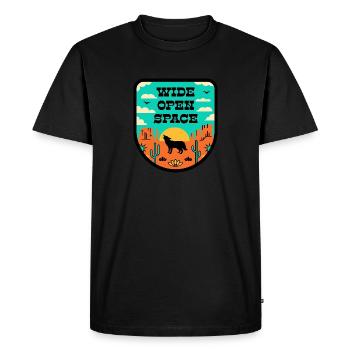 Wüste im retro stil - Männer Premium Bio T-Shirt - Schwarz - Vorne - Nico (187cm)