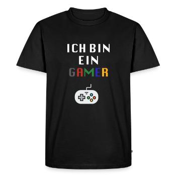 Je suis un joueur - T-shirt Premium bio Homme - noir - Devant - Nico (187cm)