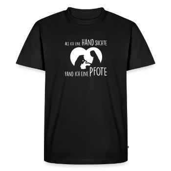 Als ich eine Hand suchte - Männer Premium Bio T-Shirt - Schwarz - Vorne - Nico (187cm)