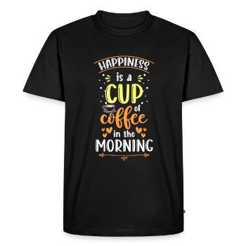 Bonheur Argent Énergie vitale - T-shirt Premium bio Homme - noir - Devant - Nico (187cm)