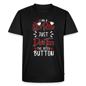 Il suffit de regarder drôle de problème - T-shirt Premium bio Homme - noir - Devant - Nico (187cm)