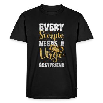 Scorpio Birth Astrology Symbol - Men's Premium Organic T-Shirt - black - Front - Nico (187cm)