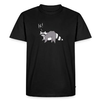 Raton laveur - Salut - T-shirt Premium bio Homme - noir - Devant - Nico (187cm)