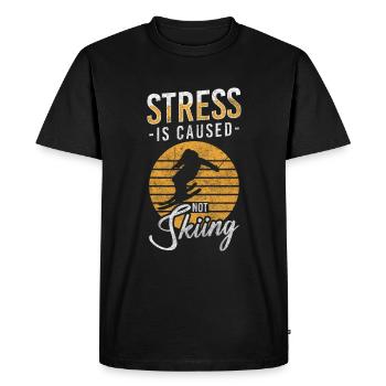 Skieurs Alpes Sports de descente - T-shirt Premium bio Homme - noir - Devant - Nico (187cm)