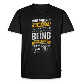 Travailleur minier Buddy - T-shirt Premium bio Homme - noir - Devant - Nico (187cm)