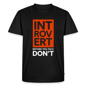 Timide, solitaire, gens, misanthrope - T-shirt Premium bio Homme - noir - Devant - Nico (187cm)
