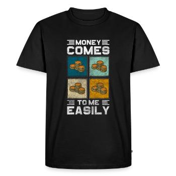 Richesse Prospérité Euro Affaires - T-shirt Premium bio Homme - noir - Devant - Nico (187cm)