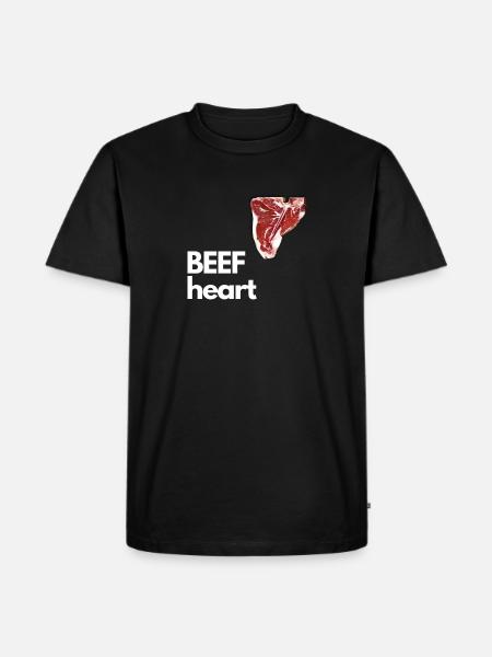 BEEF Heart white - Men's Premium Organic T-Shirt - black