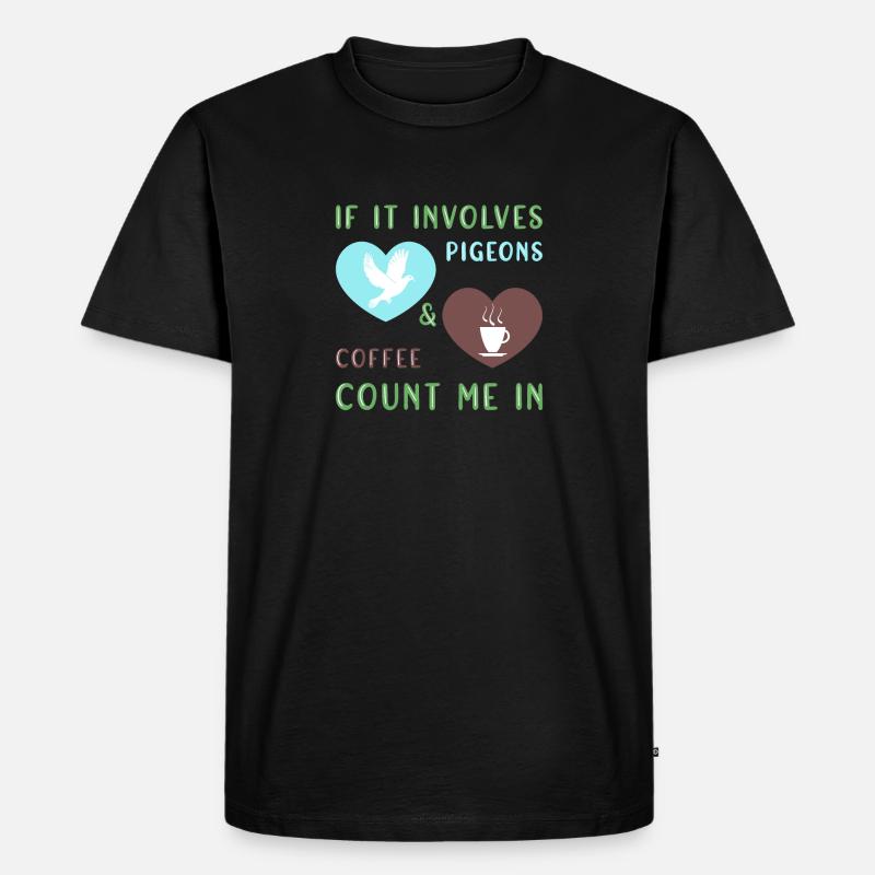 Taube - Männer Premium Bio T-Shirt - Schwarz