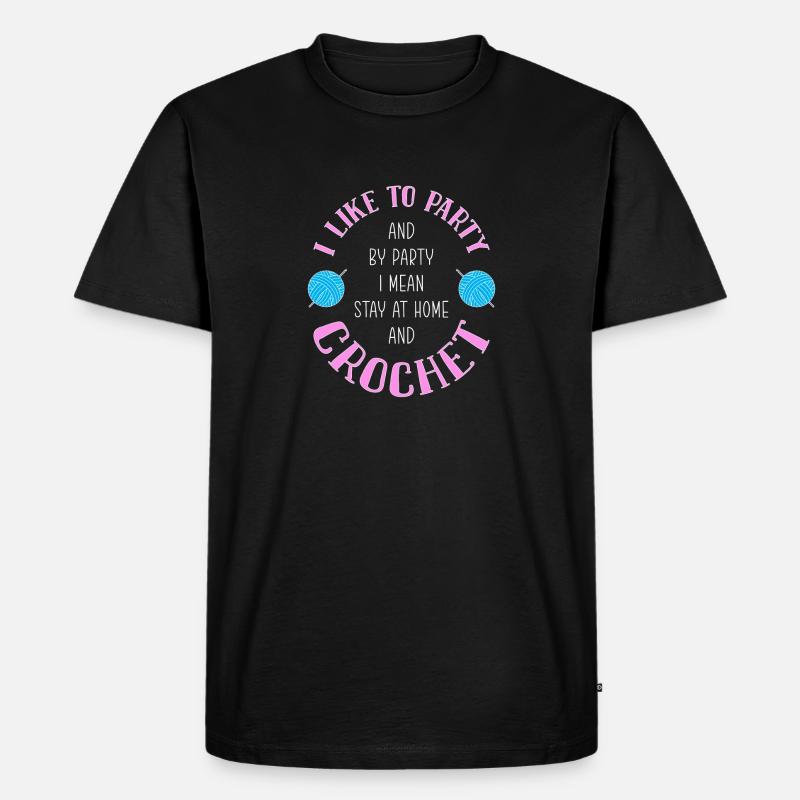 Häkeln - Männer Premium Bio T-Shirt - Schwarz