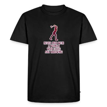 Axe throw axe throwing - Men's Premium Organic T-Shirt - black - Front - Nico (187cm)