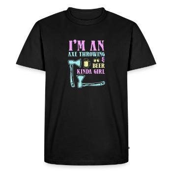 Axe throw axe throwing - Men's Premium Organic T-Shirt - black - Front - Nico (187cm)