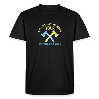 Axe throw axe throwing - Men's Premium Organic T-Shirt - black - Front - Nico (187cm)
