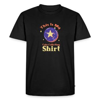 Pièces collecteurs de pièces Numismatique - T-shirt Premium bio Homme - noir - Devant - Nico (187cm)