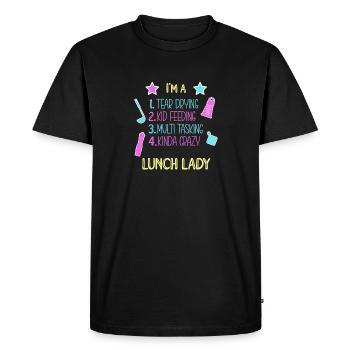 Cafétéria Employee Lunch Lady Canteen - T-shirt Premium bio Homme - noir - Devant - Nico (187cm)