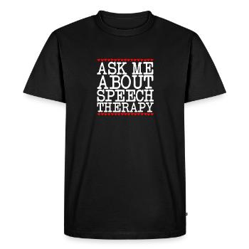 Speech Therapist Speech Therapy Speech Therapist - Men's Premium Organic T-Shirt - black - Front - Nico (187cm)