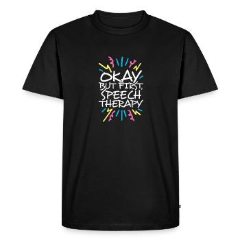 Speech Therapist Speech Therapy Speech Therapist - Men's Premium Organic T-Shirt - black - Front - Nico (187cm)