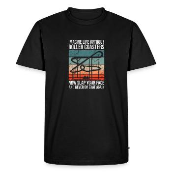 Roller Coaster Amusement Park Amusement Park - Men's Premium Organic T-Shirt - black - Front - Nico (187cm)
