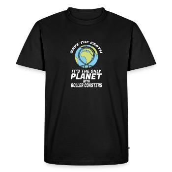 Roller Coaster Amusement Park Amusement Park - Men's Premium Organic T-Shirt - black - Front - Nico (187cm)