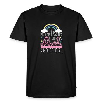 Roller Coaster Amusement Park Amusement Park - Men's Premium Organic T-Shirt - black - Front - Nico (187cm)