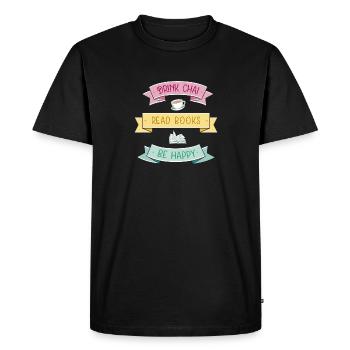 Chai Latte Tea Drink tea drinkers - Men's Premium Organic T-Shirt - black - Front - Nico (187cm)