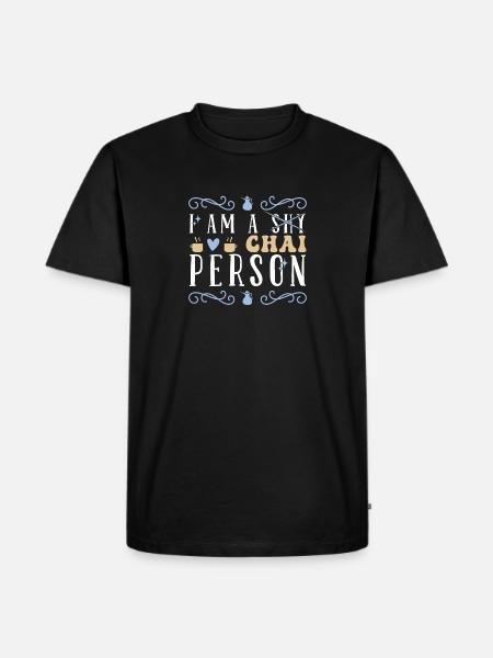 Chai Latte Tee - Männer Premium Bio T-Shirt - Schwarz