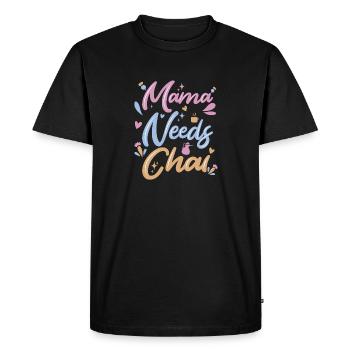 Chai Latte Tea Drink tea drinkers - Men's Premium Organic T-Shirt - black - Front - Nico (187cm)