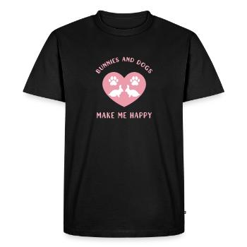 Rabbit Rabbit - Men's Premium Organic T-Shirt - black - Front - Nico (187cm)