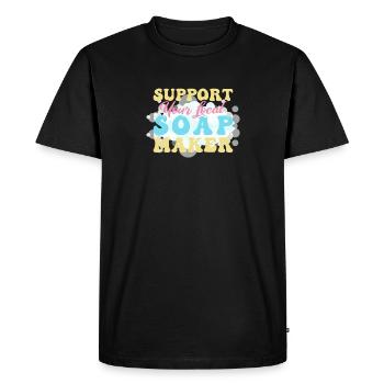 Fabrication de savon Savon fait à la main - T-shirt Premium bio Homme - noir - Devant - Nico (187cm)