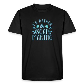 Fabrication de savon Savon fait à la main - T-shirt Premium bio Homme - noir - Devant - Nico (187cm)