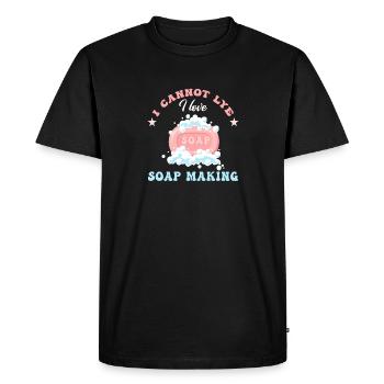 Fabrication de savon Savon fait à la main - T-shirt Premium bio Homme - noir - Devant - Nico (187cm)