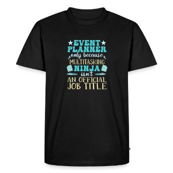 Gestionnaire d’événements Gestionnaire d’événements - T-shirt Premium bio Homme - noir - Devant - Nico (187cm)