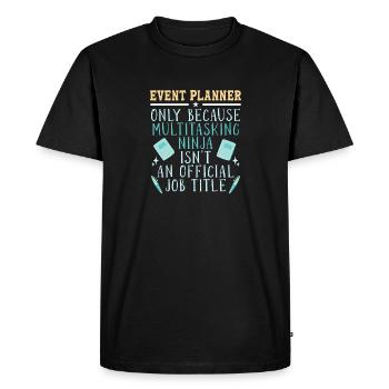 Gestionnaire d’événements Gestionnaire d’événements - T-shirt Premium bio Homme - noir - Devant - Nico (187cm)