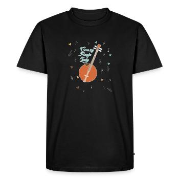 Banjo play banjo player music instrument - Men's Premium Organic T-Shirt - black - Front - Nico (187cm)