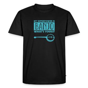 Banjo play banjo player music instrument - Men's Premium Organic T-Shirt - black - Front - Nico (187cm)