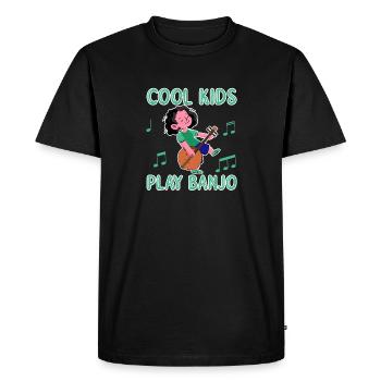 Banjo play banjo player music instrument - Men's Premium Organic T-Shirt - black - Front - Nico (187cm)