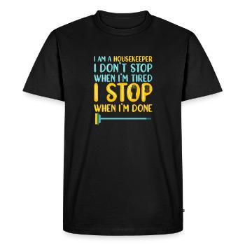 Femme de ménage Ménage - T-shirt Premium bio Homme - noir - Devant - Nico (187cm)